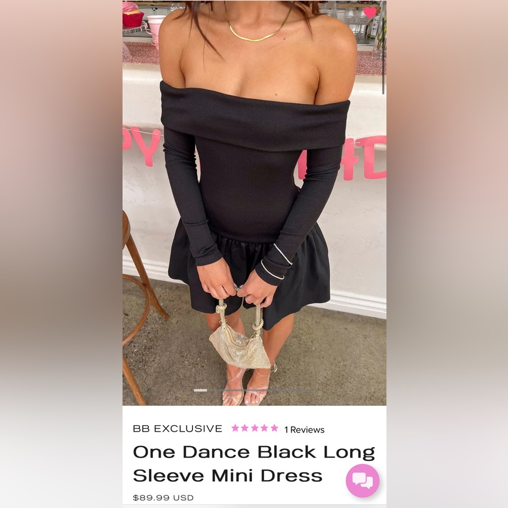 Black Off-Shoulder Mini Dress